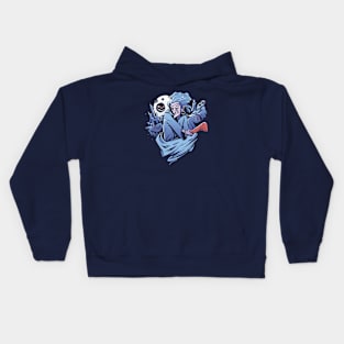 Spooky Flying Witch Illustration Kids Hoodie